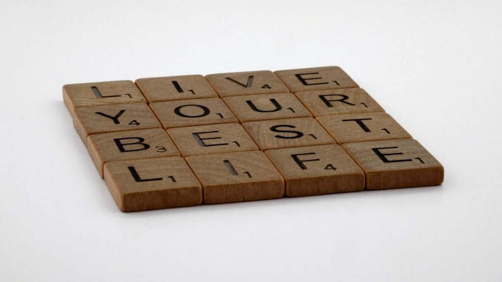 scrabble, scrabble pieces, lettering, letters, wood, scrabble tiles, white background, words, quote, letters, type, typography, design, layout, focus, bokeh, blur, photography, images, image, live your best life, one life, yolo, carpe diem, mindfulness, do not waste time, just do it, move on, let it go,